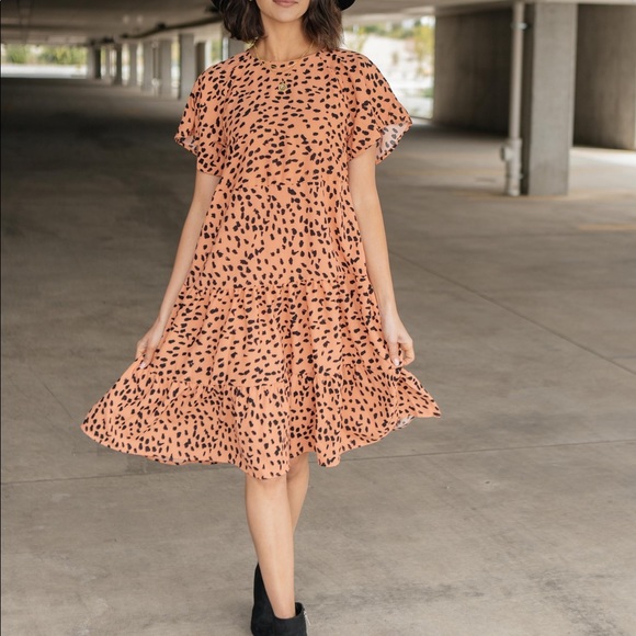 Fancy Tiered Dress In Sunrise - Size Small - Picture 3 of 5